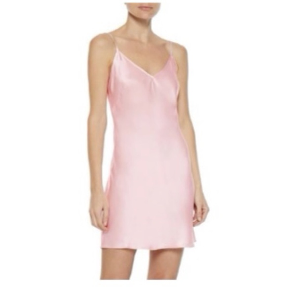 IRIS & INK Blush pink satin slip dress—NWT